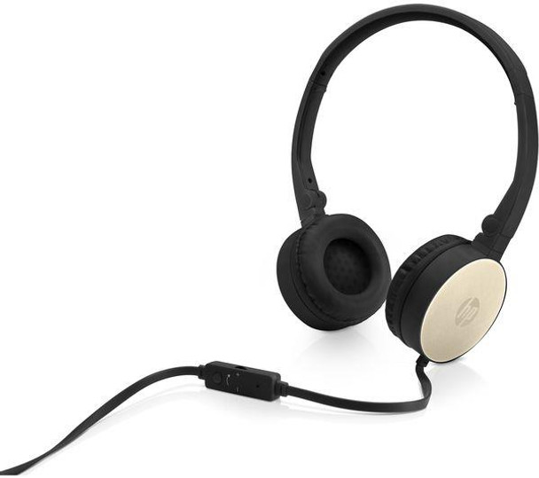 HP H2800 Stereo On Ear Wired Headset 3.5mm jack - Black & Gold