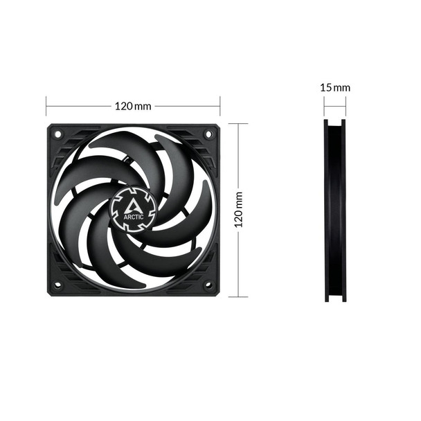 Arctic P12 Slim PWM PST Pressure-optimised 120 mm Case Fan with Y-cable