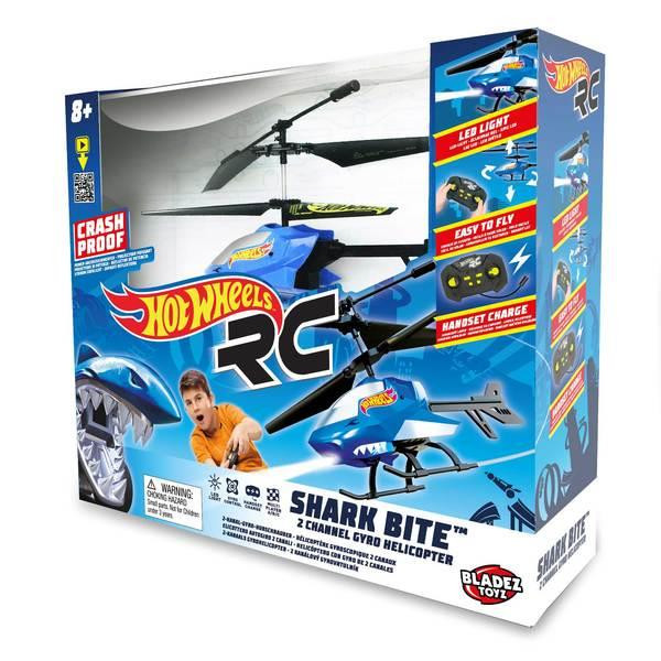 Hot Wheels RC Shark Bite 2 Channel Remote Control Gyro Helicopter Toy