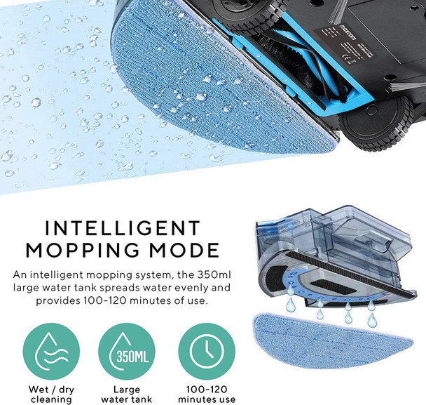 Maxcom MH12 Clear Vision Robot Hoover Vacuum Cleaner With Mop Wet & Dry 1800Pa