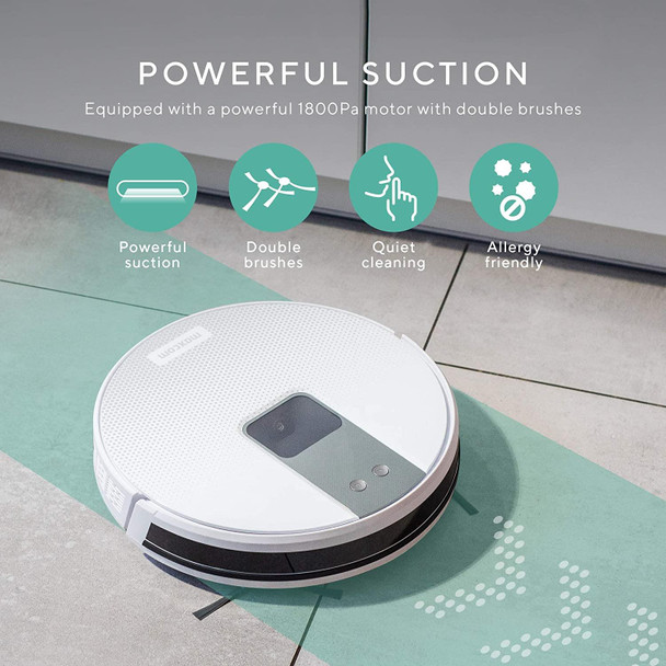 Maxcom MH12 Clear Vision Robot Hoover Vacuum Cleaner With Mop Wet & Dry 1800Pa