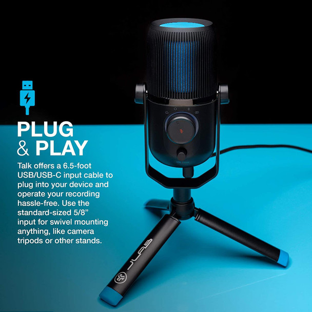 JLAB Talk USB Gaming Microphone 4 Directional Plug & Play, PC, PS4, PS5 & Laptop 96 kHz/24BIT Black – image 6