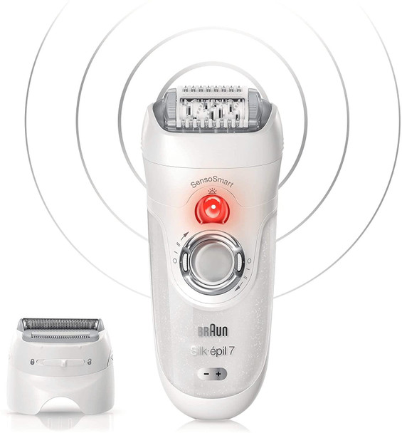 Braun Silk-Epil 7 SensoSmart Cordless Wet and Dry Epilator with 7 Extras