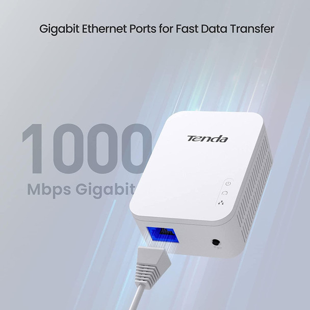 Tenda PH3 AV1000 Gigabit Ethernet Powerline Adapter Kit - Twin Pack