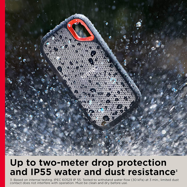 SanDisk Extreme 1TB NVMe SSD USB-C Portable Water and Dust Resistant
