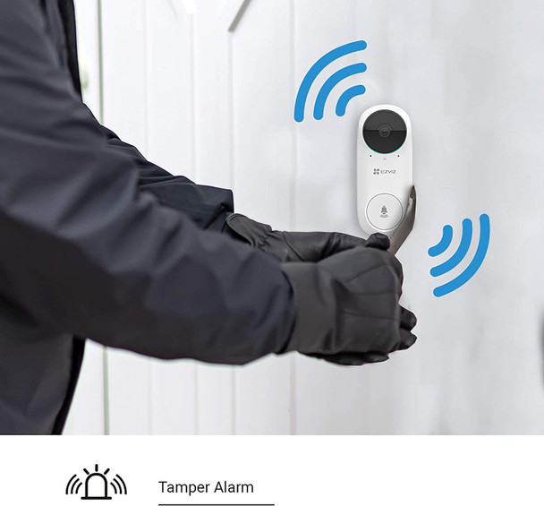 EZVIZ DB2C Smart Video Doorbell Kit FHD 1080p AI Human Detection & Chime White
