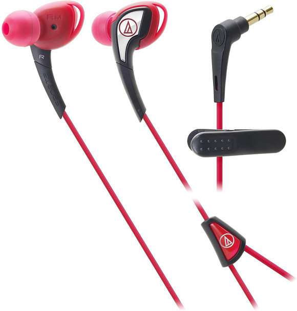 Audio-Technica ATH-SPORT2RD In Ear Wired Headphones - Red
