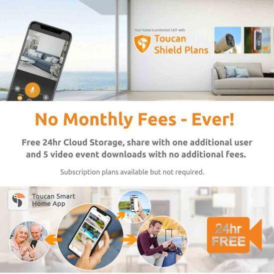 Toucan Wireless Smart Video Doorbell 2021 Full HD 1080p With Chime