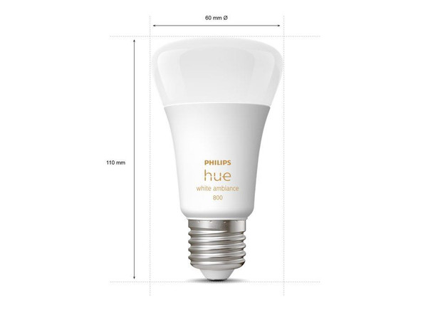 Philips Hue LED Smart Light Bulb 800 White Ambience E27 - Twin Pack