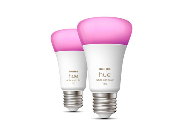 Philips HUE White & Colour Ambiance 1100 LED Smart Light Bulb E27 Twin Pack
