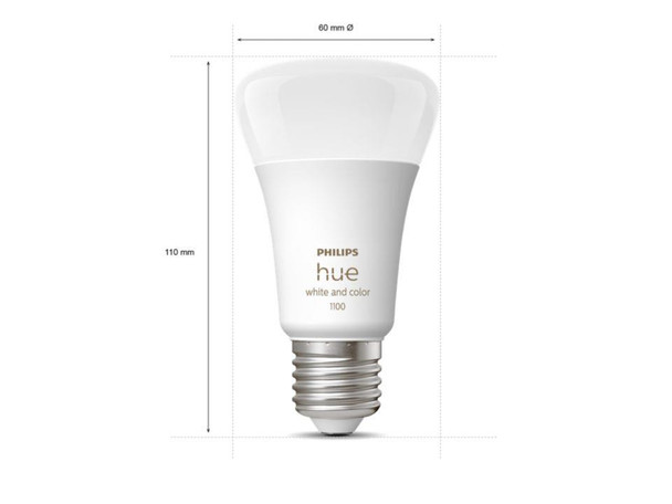 Philips HUE White & Colour Ambiance 1100 LED Smart Light Bulb E27 Twin Pack