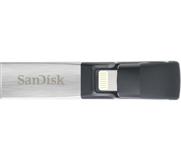 Sandisk iXpand USB 3.0 / Lightning Dual Flash Memory Stick 32 GB Black & Silver