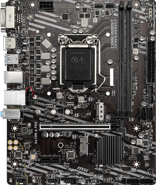 MSI H410M-A PRO Socket LGA 1200 DDR4 mATX Motherboard - HDMI / DVI