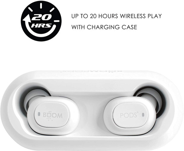 BoomPods BoomBuds Go True Wireless In Ear Sports Bluetooth Earbuds White