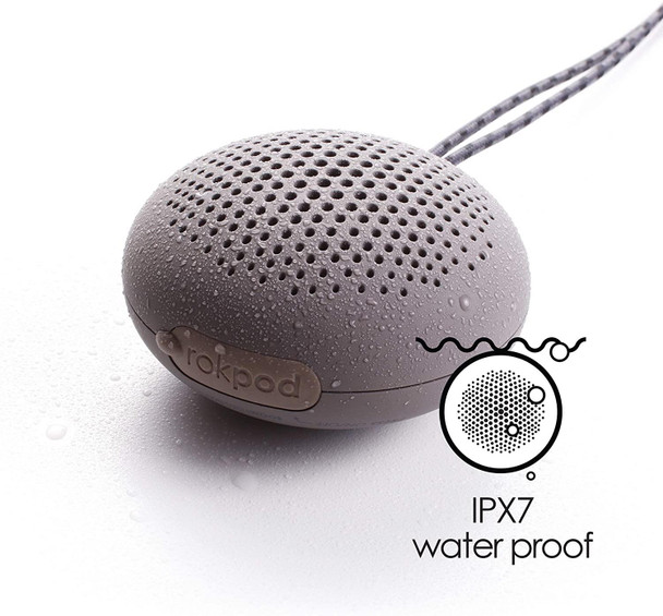 BoomPods RokPod Portable Waterproof Wireless Bluetooth Speaker Grey