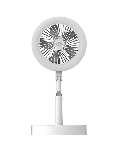 GeoSmart Pro AirLit Smart Portable Desk Fan With Ring Light & Mirror- White