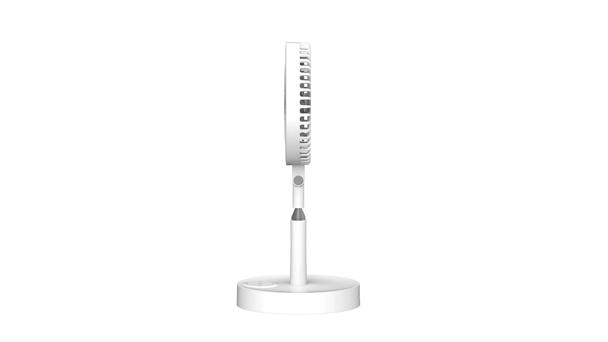 GeoSmart Pro AirLit Smart Portable Desk Fan With Ring Light & Mirror- White