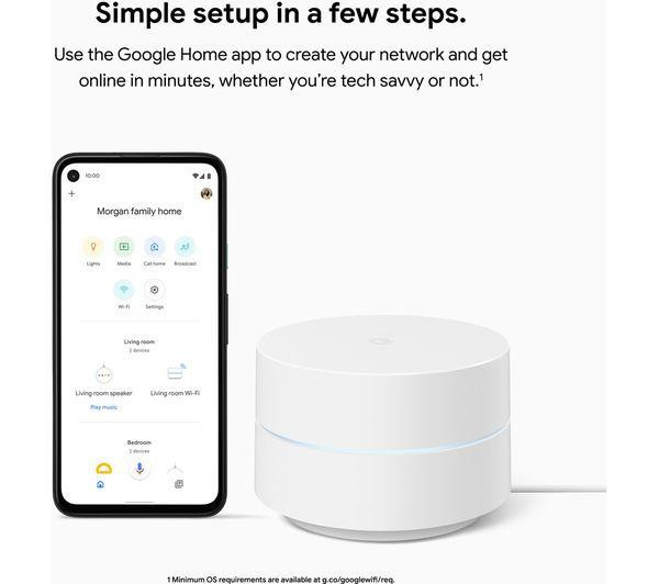 Google WiFi Mesh AC1200 For Dual Band Whole Home System - Add On Single Unit
