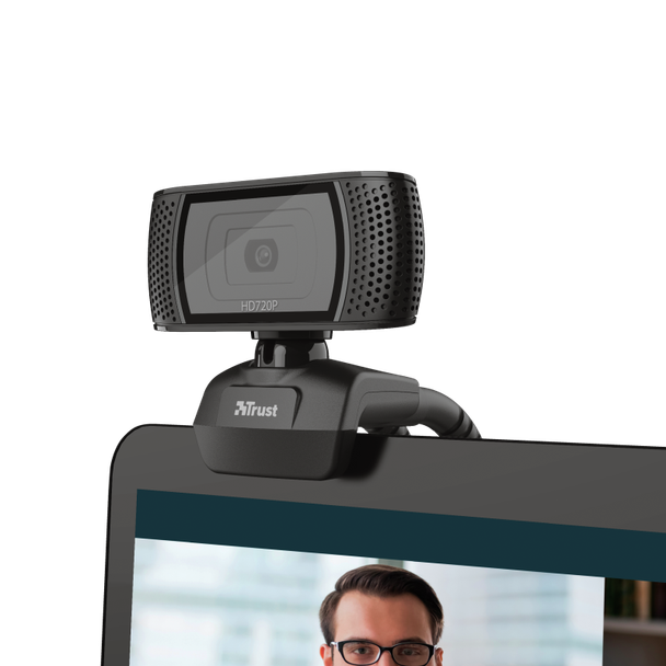 Trust Trino HD Webcam With Flexible Stand & Built In Microphone Black