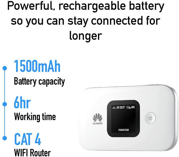 Huawei E5577 4G LTE Unlocked Super Fast Mobile WiFi Router 150Mbps White