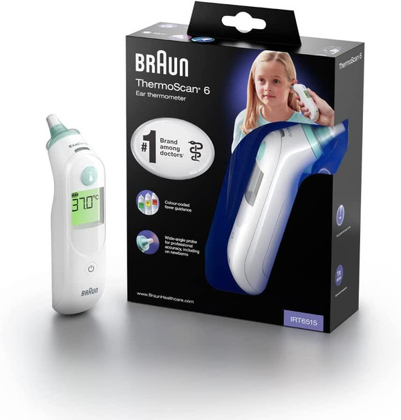 Braun ThermoScan 6 Ear Thermometer Professional Accuracy Colour Coded Display