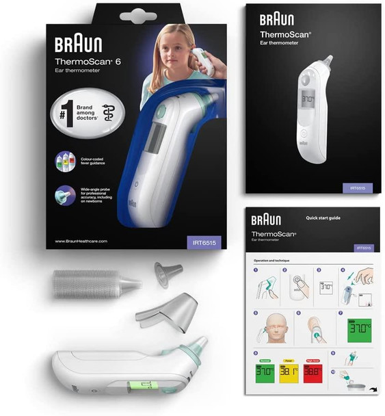 Braun ThermoScan 6 Ear Thermometer Professional Accuracy Colour Coded Display