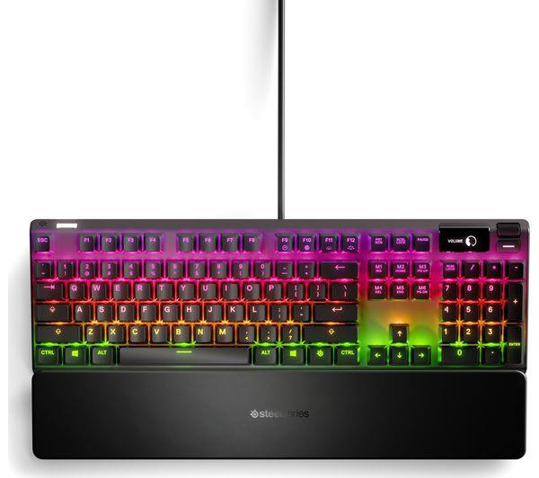 SteelSeries Apex 7 OLED Wired Mechanical Gaming Keyboard with QX2 Blue Switches