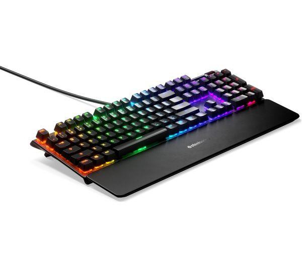 SteelSeries Apex 7 OLED Wired Mechanical Gaming Keyboard with QX2 Blue Switches