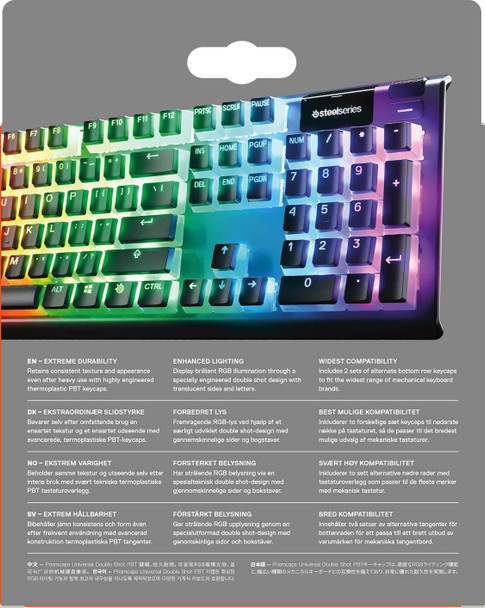 SteelSeries PrismCaps Mechanical Gaming Keyboard Keycap Set UK Layout - Black