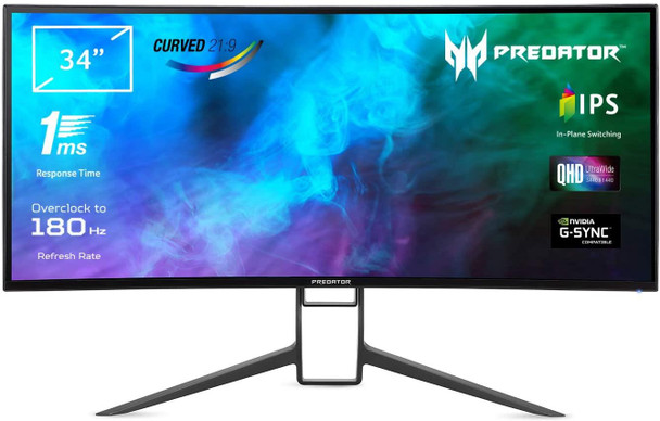 Acer Predator X34GS 34" ZeroFrame Curved GSYNC Compatible 180Hz HDR400 Monitor *one pixel out*