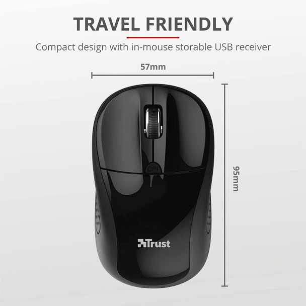 Trust Primo 2.4GHz Wireless Ambidextrous Optical Mouse Black