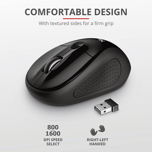 Trust Primo 2.4GHz Wireless Ambidextrous Optical Mouse Black