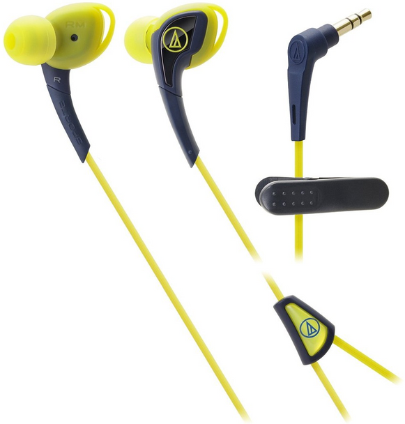 Audio Technica Sport 2 In-Ear Wired Headphones - Navy Yellow