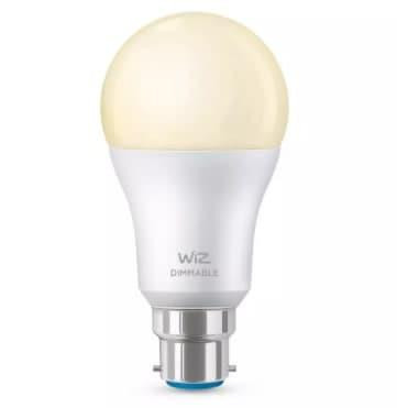 Wiz Dimmable White LED Wi-Fi Smart Bulb -  B22