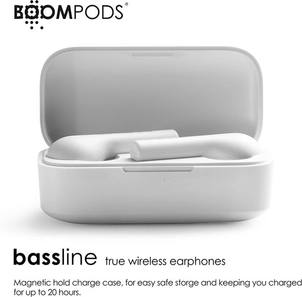 BoomPods Bassline True Wireless Bluetooth In-Ear Earbud Headphones White