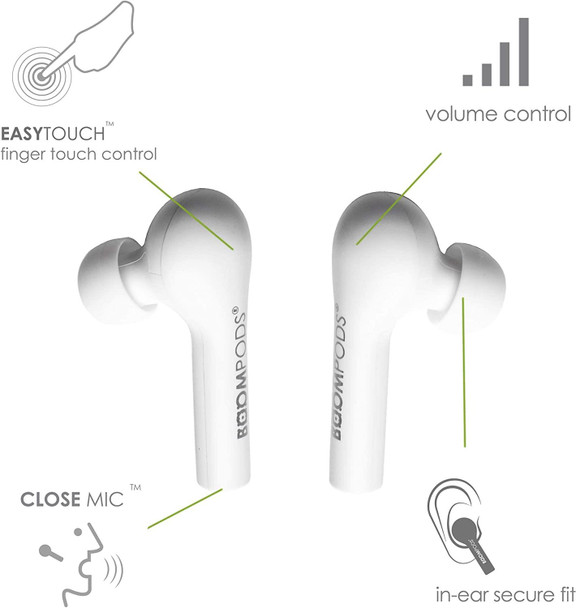 BoomPods Bassline True Wireless Bluetooth In-Ear Earbud Headphones White