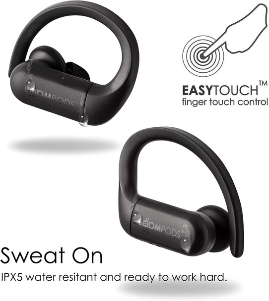 BoomPods Sportpods True Wireless Stereo In Ear Bluetooth Sport Headphones Black