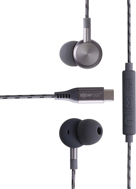 BoomPods Digibuds In Ear Wired Headphones Graphite With USB-C