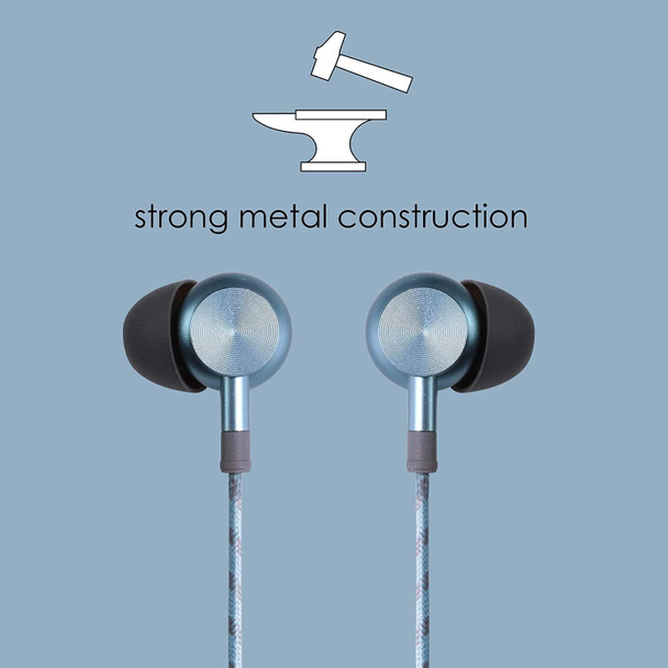 BoomPods Digibuds In Ear Wired Headphones Ice Blue With USB-C