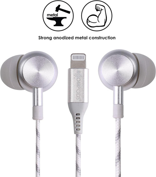 BoomPods Digibuds In Ear Headphones Titanium With Lightning iPhone / iPad / iPod