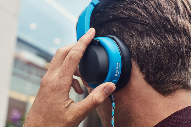 BoomPods Hush Wired 3.5mm Active Noise Cancelling Headphones Blue