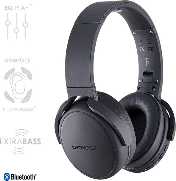 BoomPods Headpods PRO Wireless Bluetooth Over Ear Headphones Black