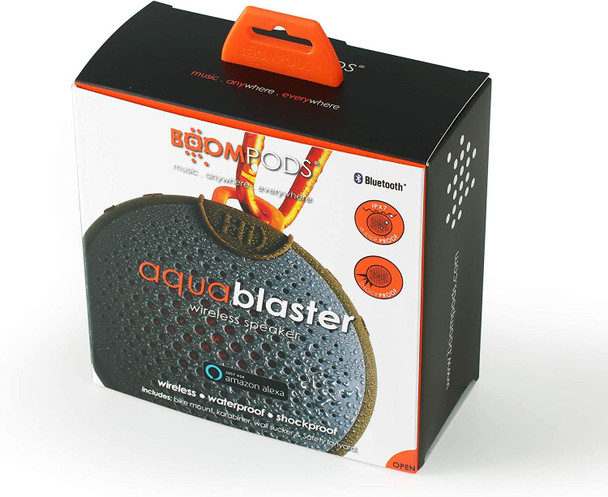 BoomPods AquaBlaster Waterproof Bluetooth Speaker With Alexa Green / Orange