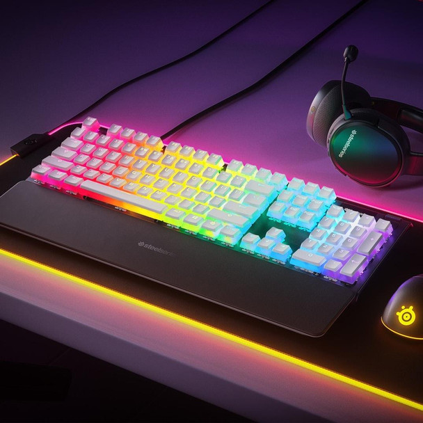 SteelSeries PrismCaps Mechanical Gaming Keyboard Keycap Set UK Layout White