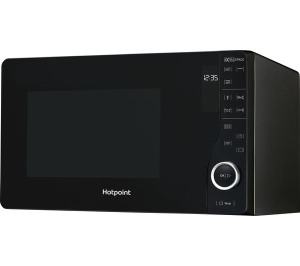 Hotpoint Ultimate Microwave with Grill Black 800W 25L Flatbed Extra Space