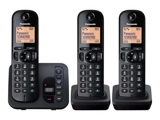 Panasonic KX-TGC223E Cordless Home Phone Answering System 2 Additional Handsets
