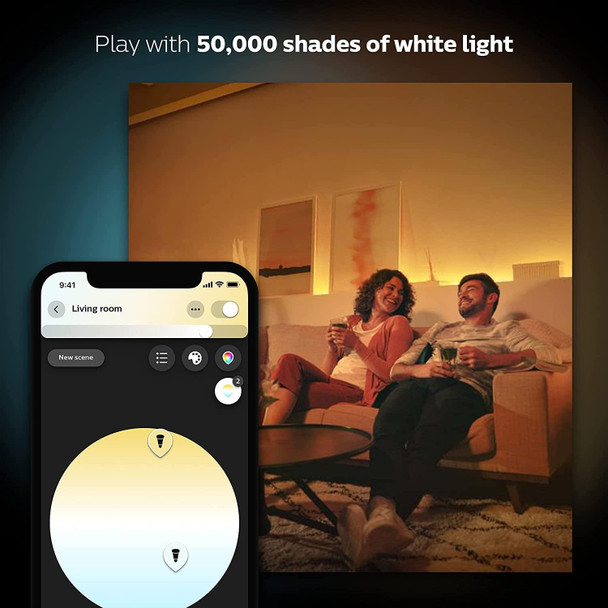 Philips Hue White Ambiance LED Smart Light Bulb B22 - Twin Pack