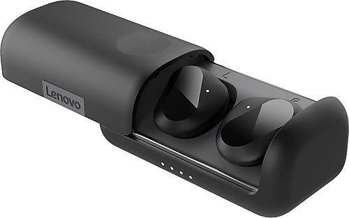 Lenovo True Wireless IPX5 Water Resistant In Ear Earbuds Black