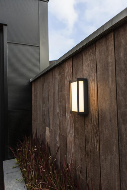 Lutec QUBO Outdoor 15.2w RGB LED Outdoor Wall Light - Dark Grey