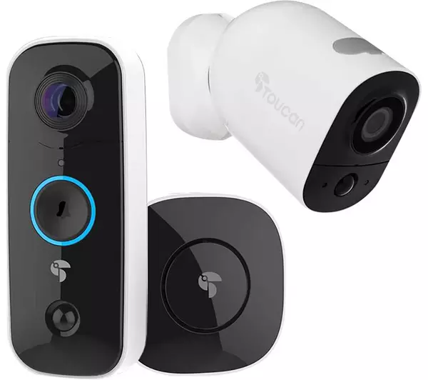 Toucan Smart Wireless Video Doorbell With FHD 1080p WiFi Security Camera Bundle